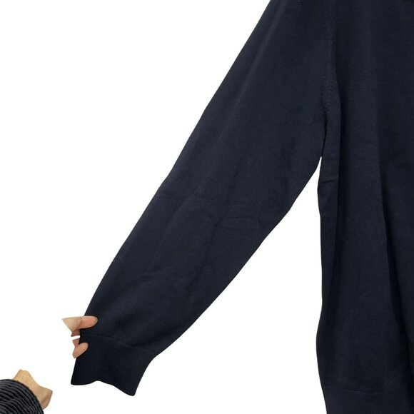 NEW Lands End Navy Blue 100% Supima Cotton Mens V Neck Sweater 2XL Classic Fall - Picture 6 of 8